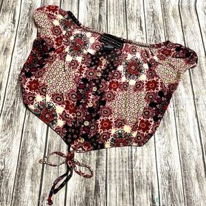 Ladies Large Poly & Esther boho floral crop top super cute good condition